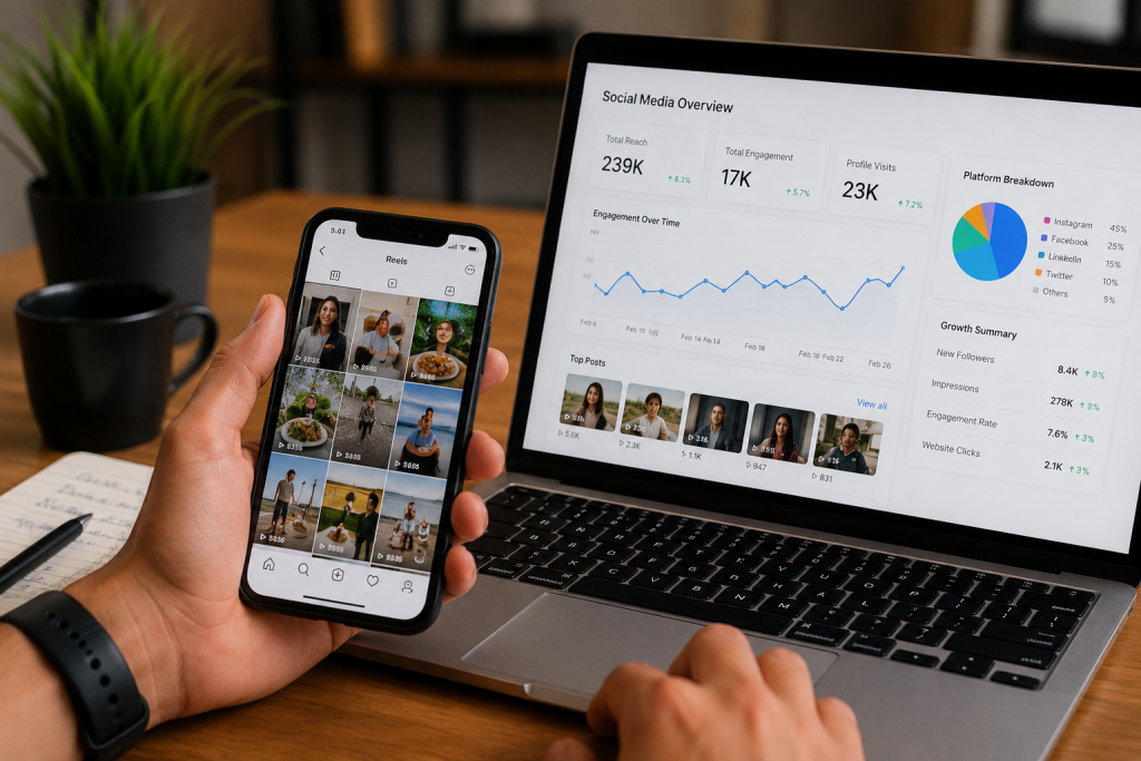 Social Media Optimization Services in Delhi NCR with social media analytics dashboard and content management